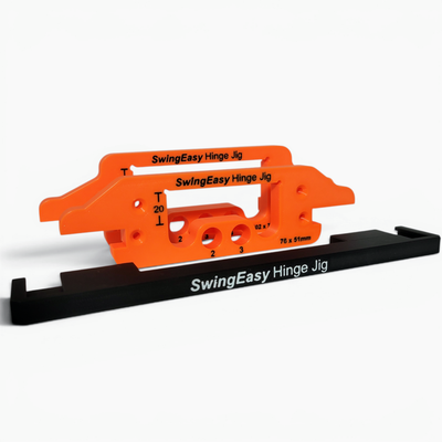 SwingEasy Hinge Jig Router Template | 76mm & 102mm | Quick-Grip Compatible
