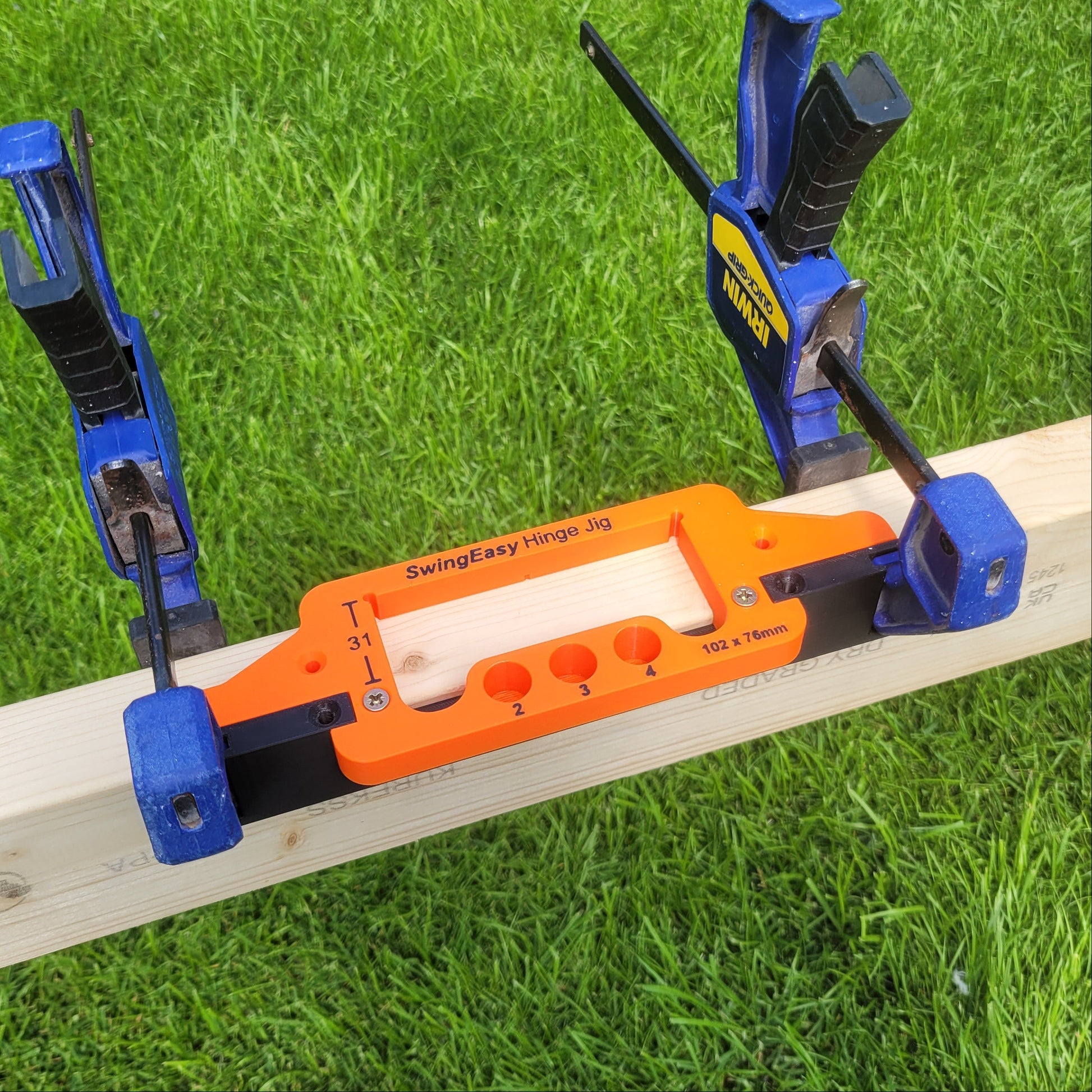The SwingEasy 4 Inch Hinge Jig in Use