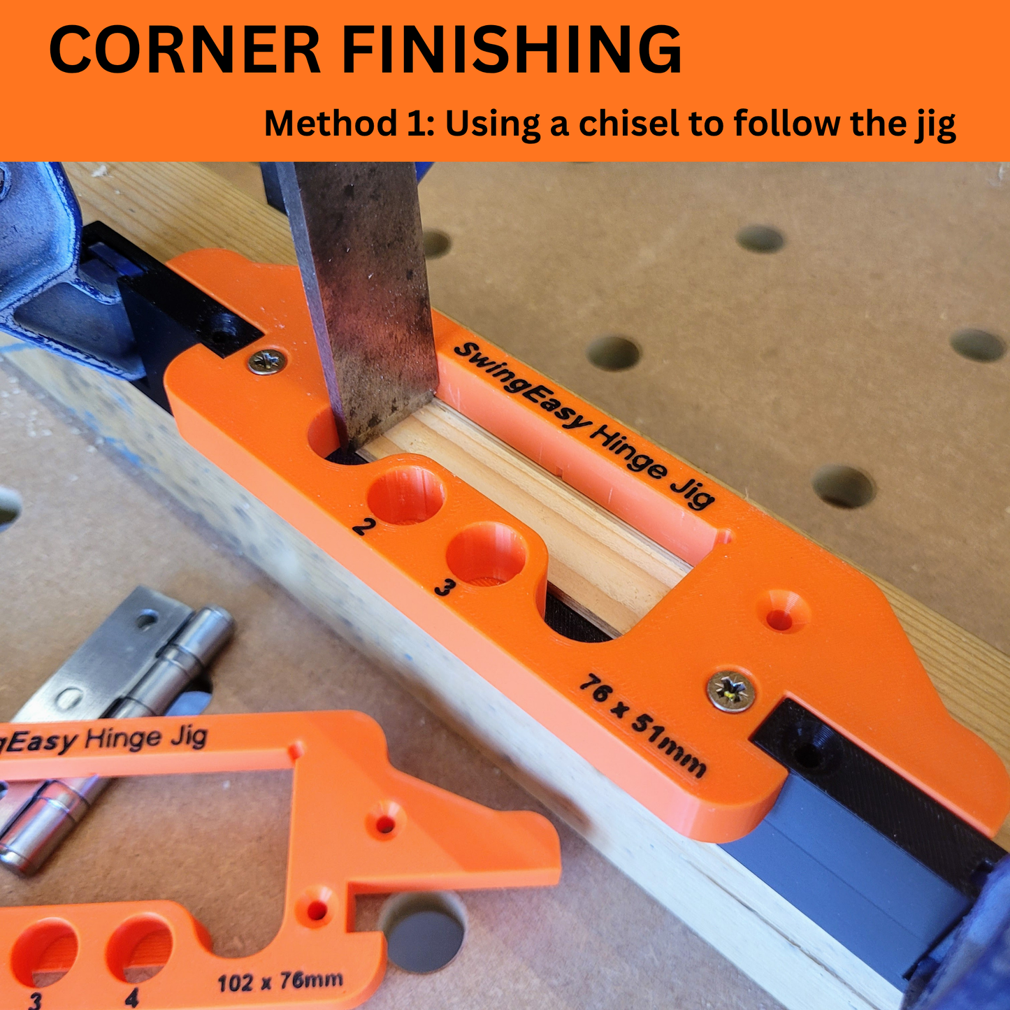 SwingEasy Hinge Jig Router Template | 76mm & 102mm | Quick-Grip Compatible