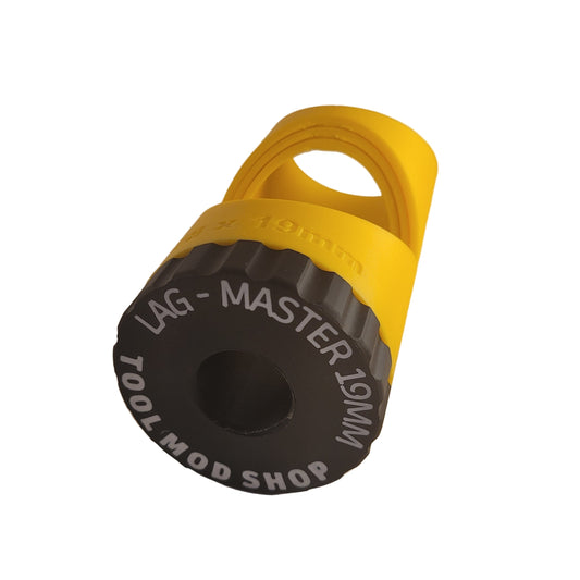 Yellow and black tool with 'Lag Master Tool Mod Shop' branding on a white background