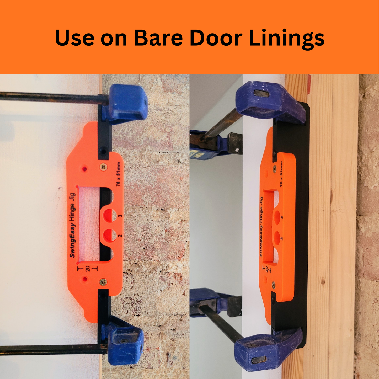 SwingEasy Hinge Jig Router Template | 76mm & 102mm | Quick-Grip Compatible